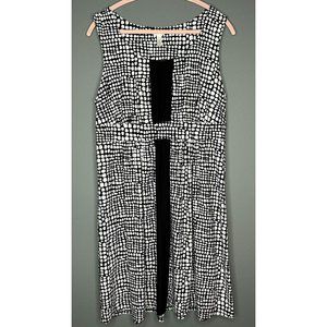 Soma Dress Women's Large Sleeveless Black Cream Geometric Buttery Soft Feel